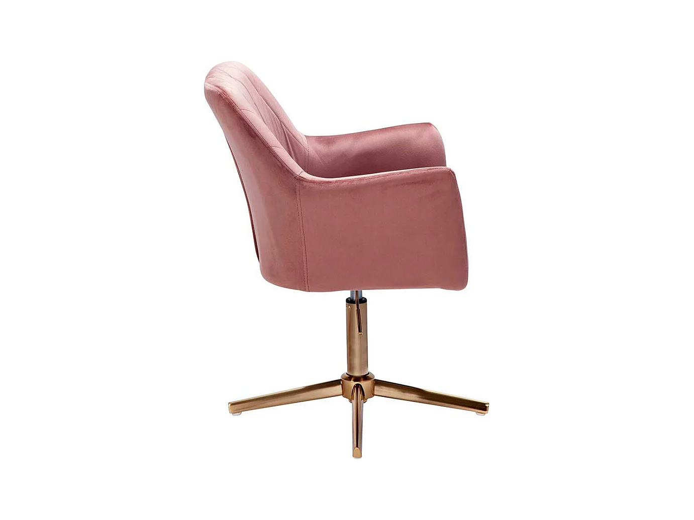 Rosa Schreibtischsessel mit Gestell aus Metall Goldfarben