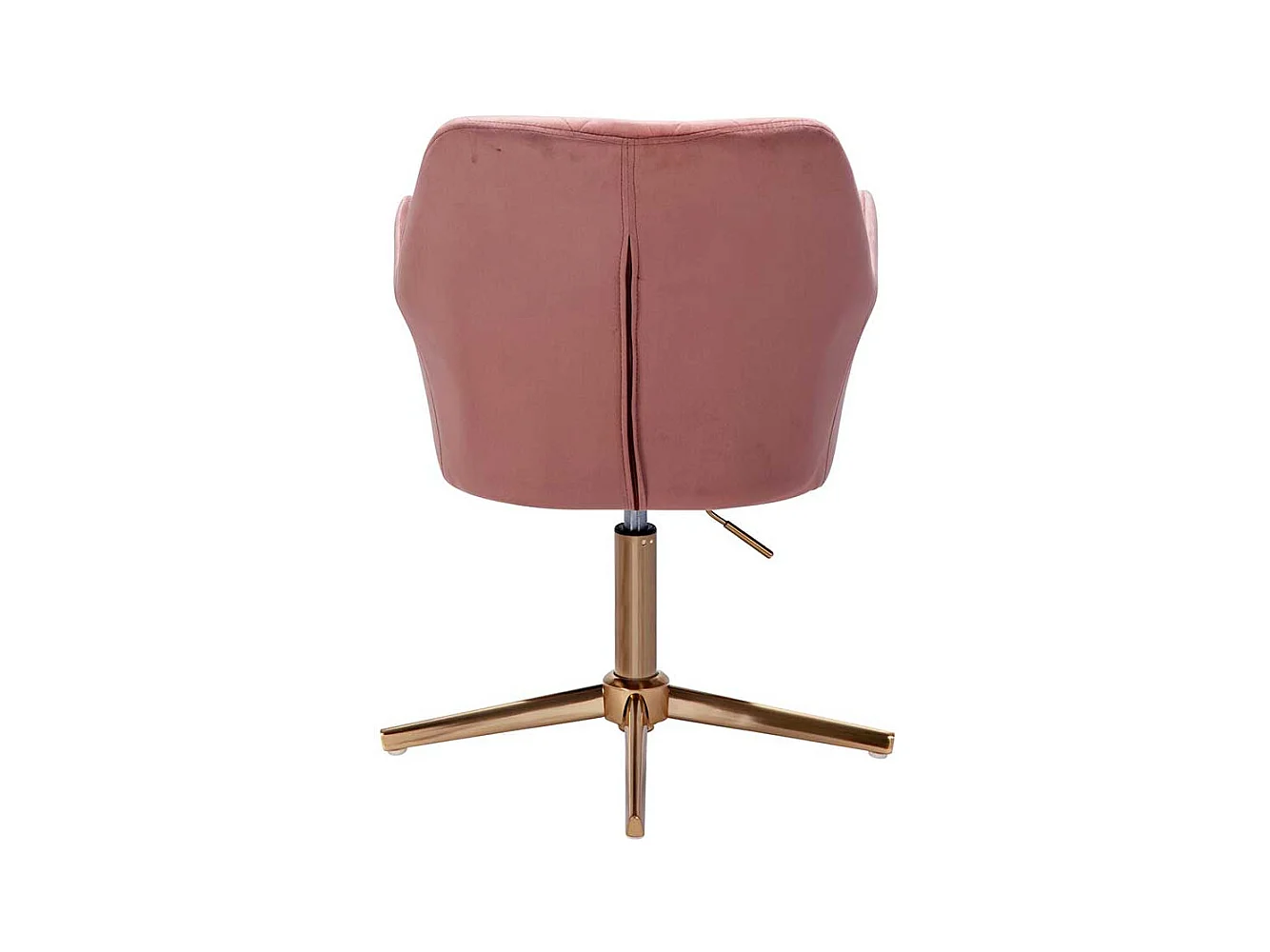 Rosa Schreibtischsessel mit Gestell aus Metall Goldfarben