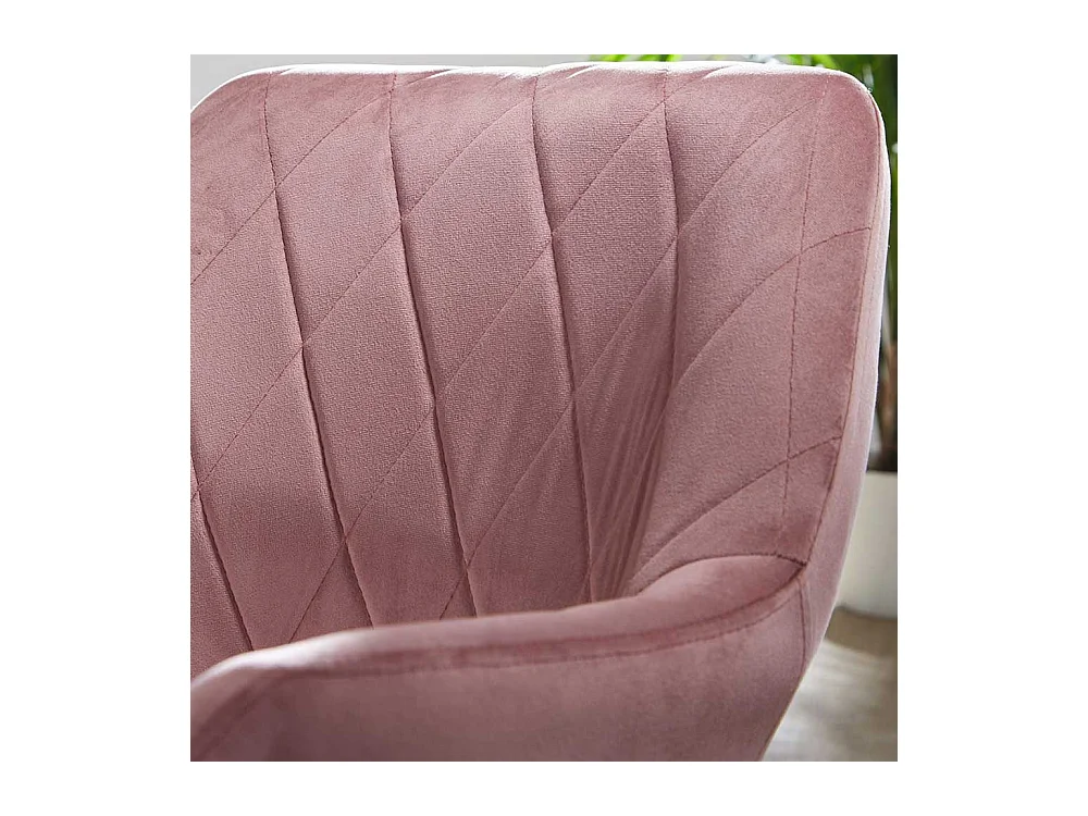 Rosa Schreibtischsessel mit Gestell aus Metall Goldfarben