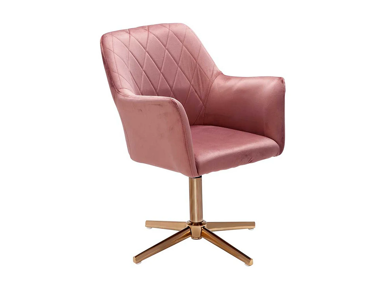 Rosa Schreibtischsessel mit Gestell aus Metall Goldfarben