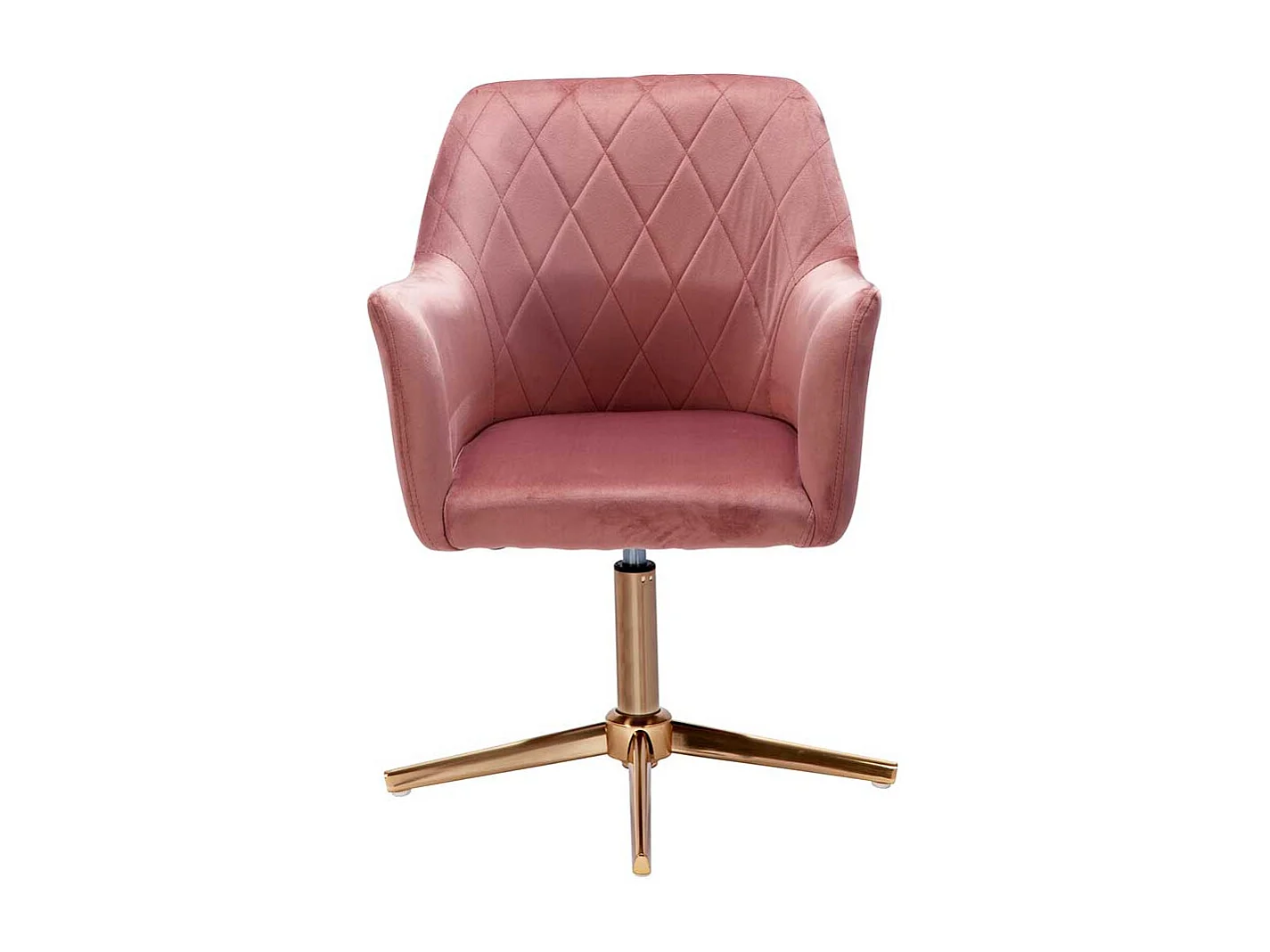 Rosa Schreibtischsessel mit Gestell aus Metall Goldfarben