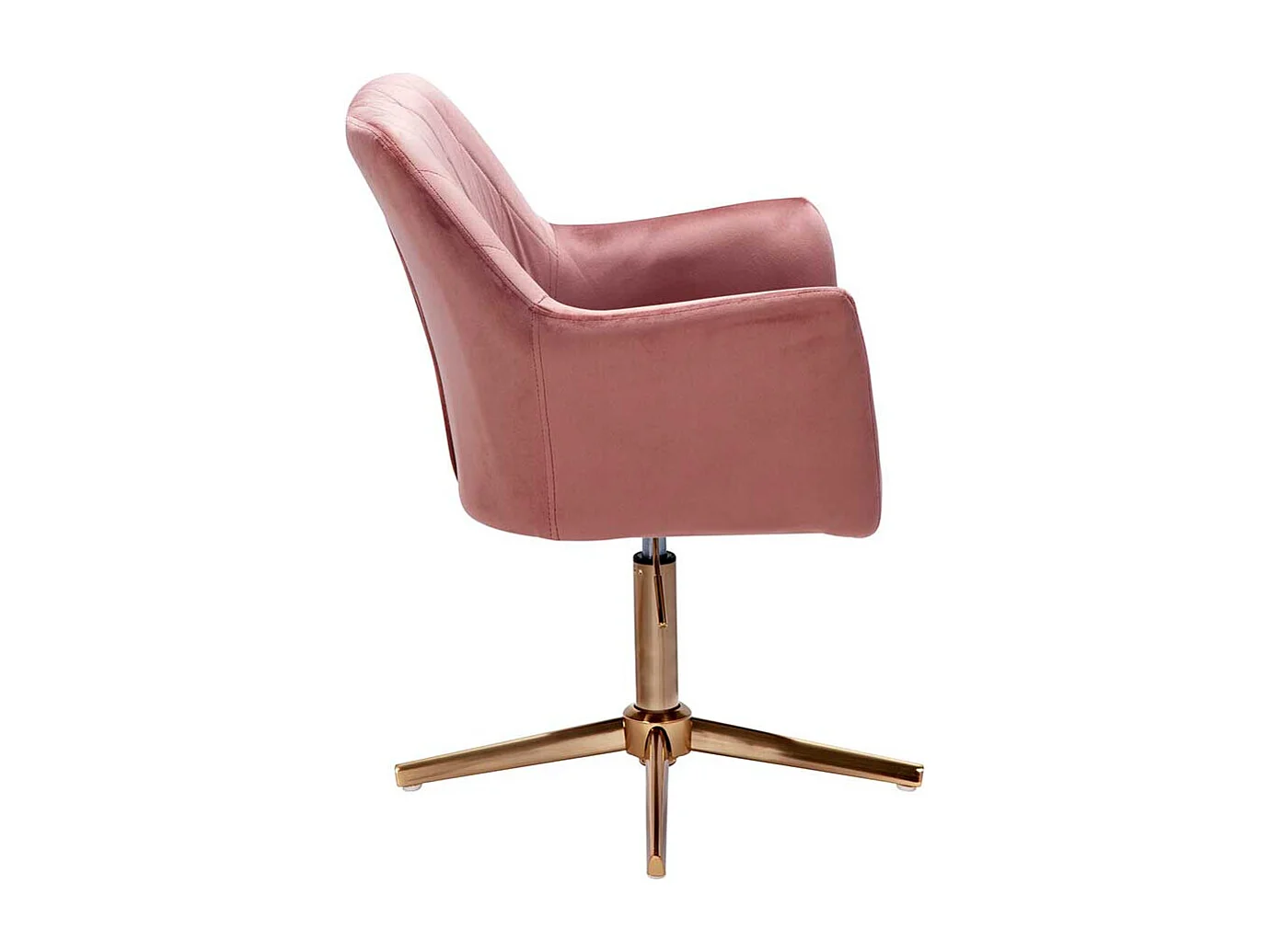 Rosa Schreibtischsessel mit Gestell aus Metall Goldfarben