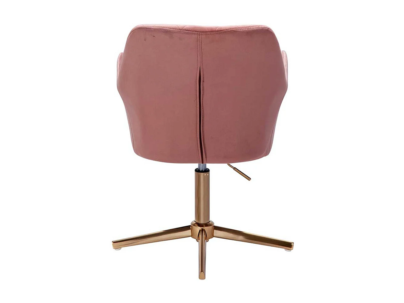 Rosa Schreibtischsessel mit Gestell aus Metall Goldfarben