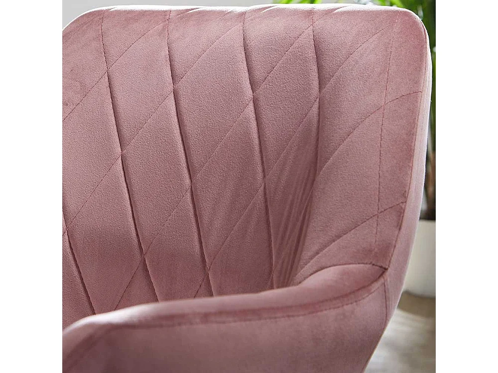 Rosa Schreibtischsessel mit Gestell aus Metall Goldfarben