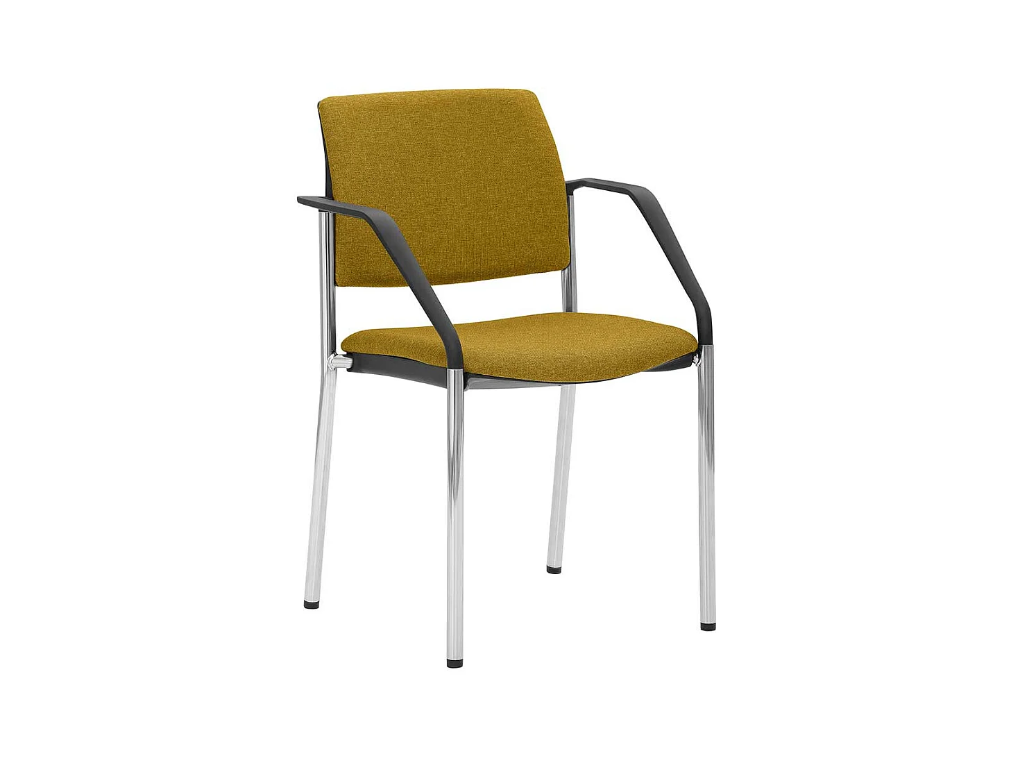 Wartezimmerstuhl 47 cm Sitzhöhe Bezug aus Webstoff Gelb