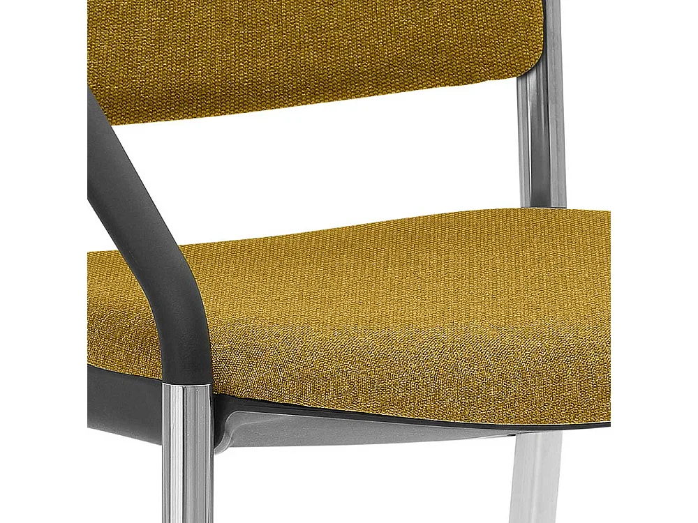 Wartezimmerstuhl 47 cm Sitzhöhe Bezug aus Webstoff Gelb