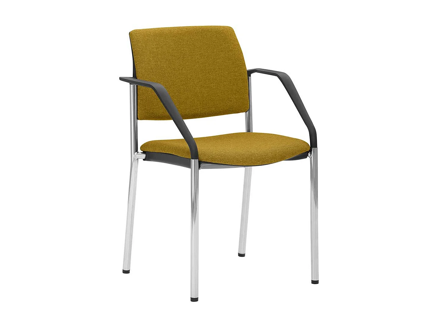 Wartezimmerstuhl 47 cm Sitzhöhe Bezug aus Webstoff Gelb