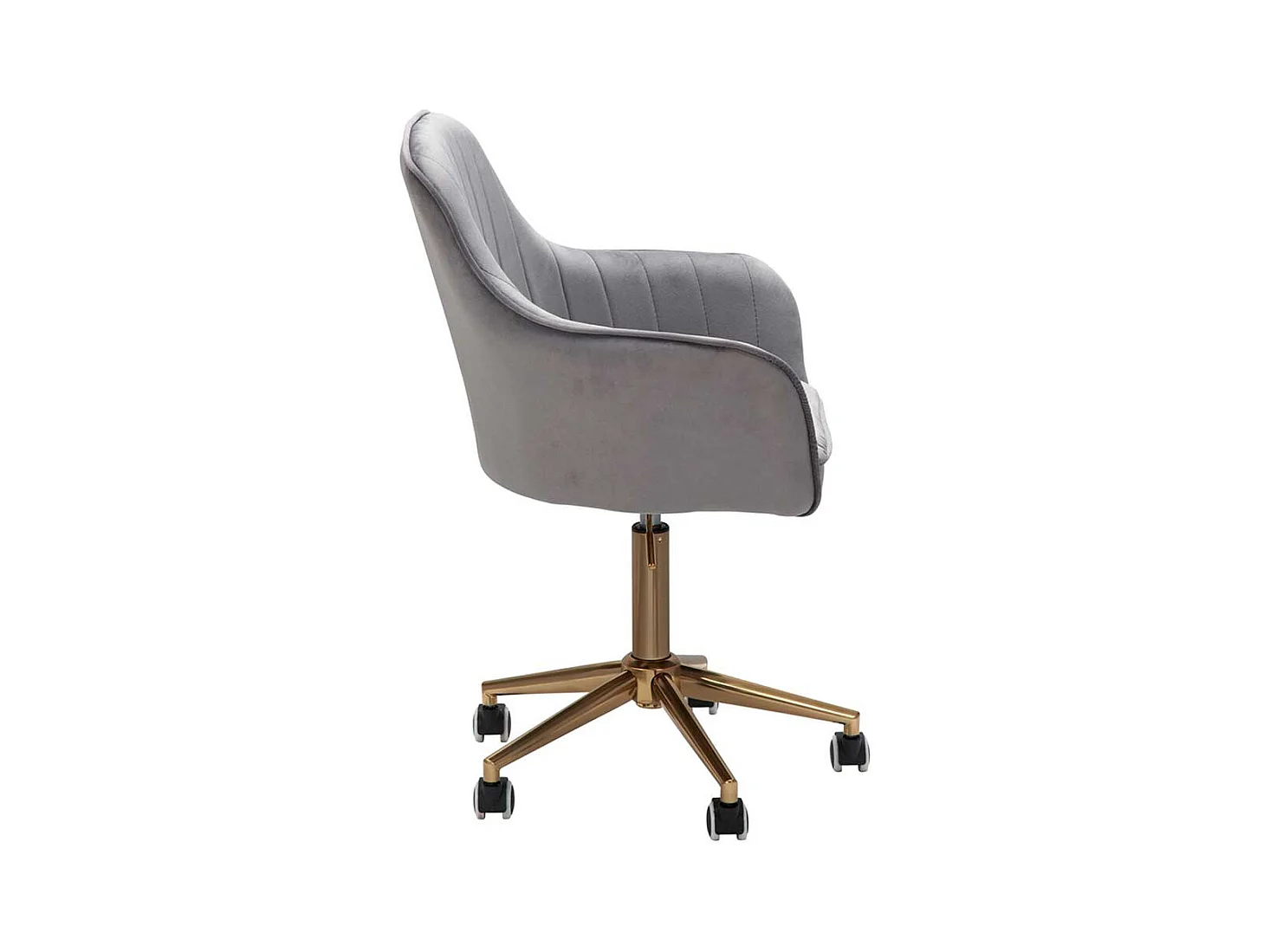 Schreibtischsessel in Grau Samt Retro Design