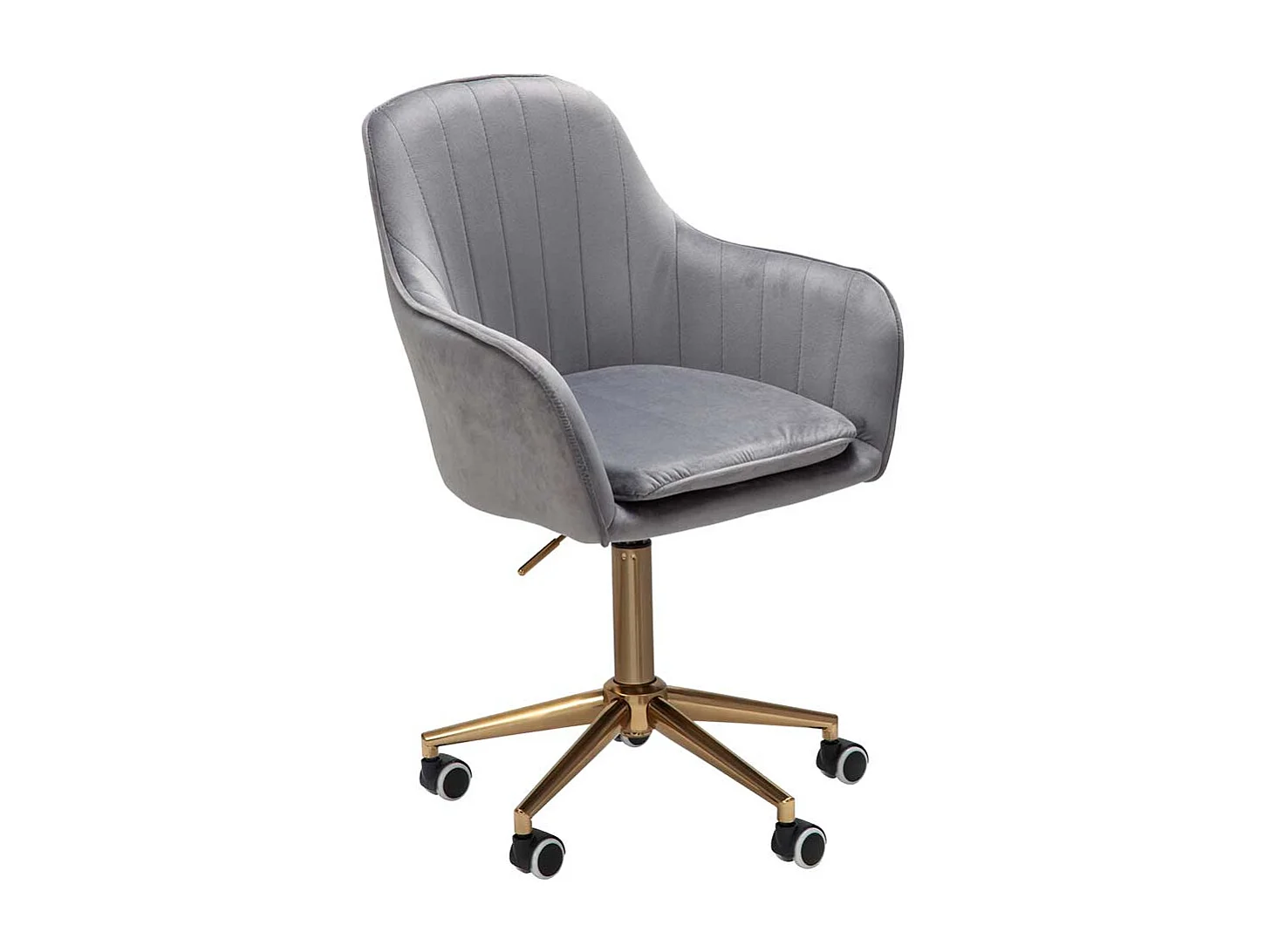 Schreibtischsessel in Grau Samt Retro Design