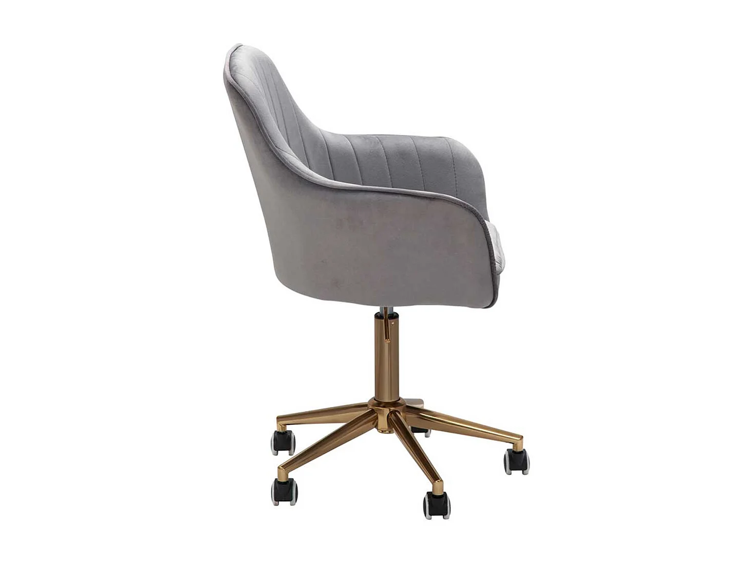 Schreibtischsessel in Grau Samt Retro Design