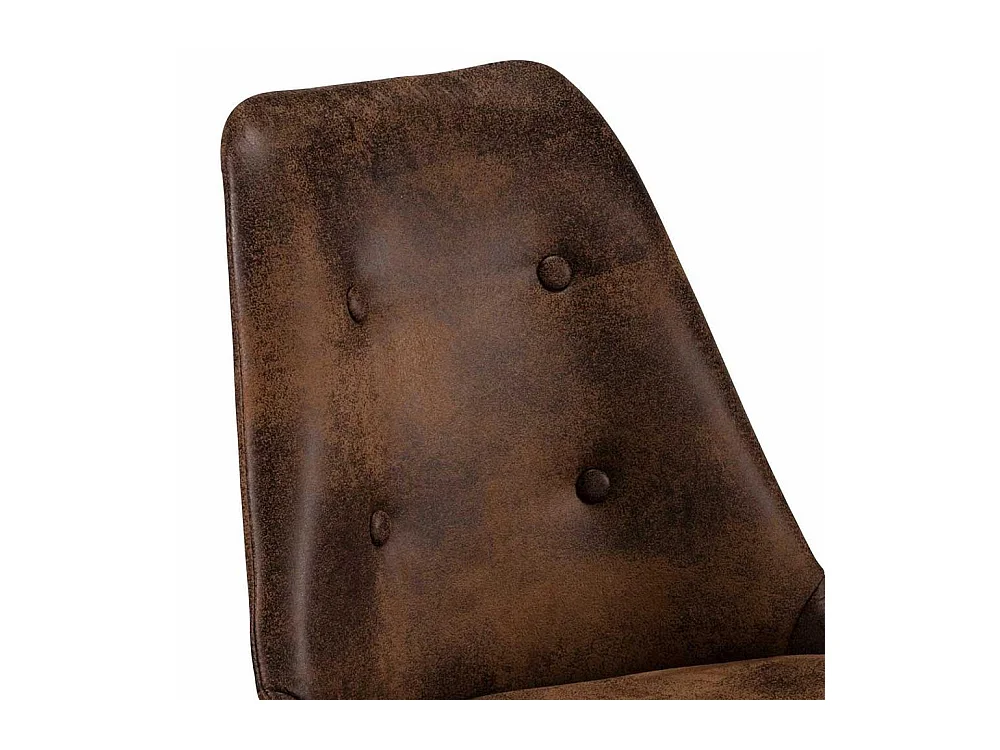 Schreibtischdrehstuhl in Braun Vintage und Schwarz Gestell aus Metall