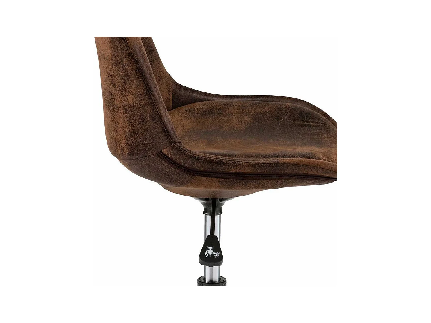 Schreibtischdrehstuhl in Braun Vintage und Schwarz Gestell aus Metall