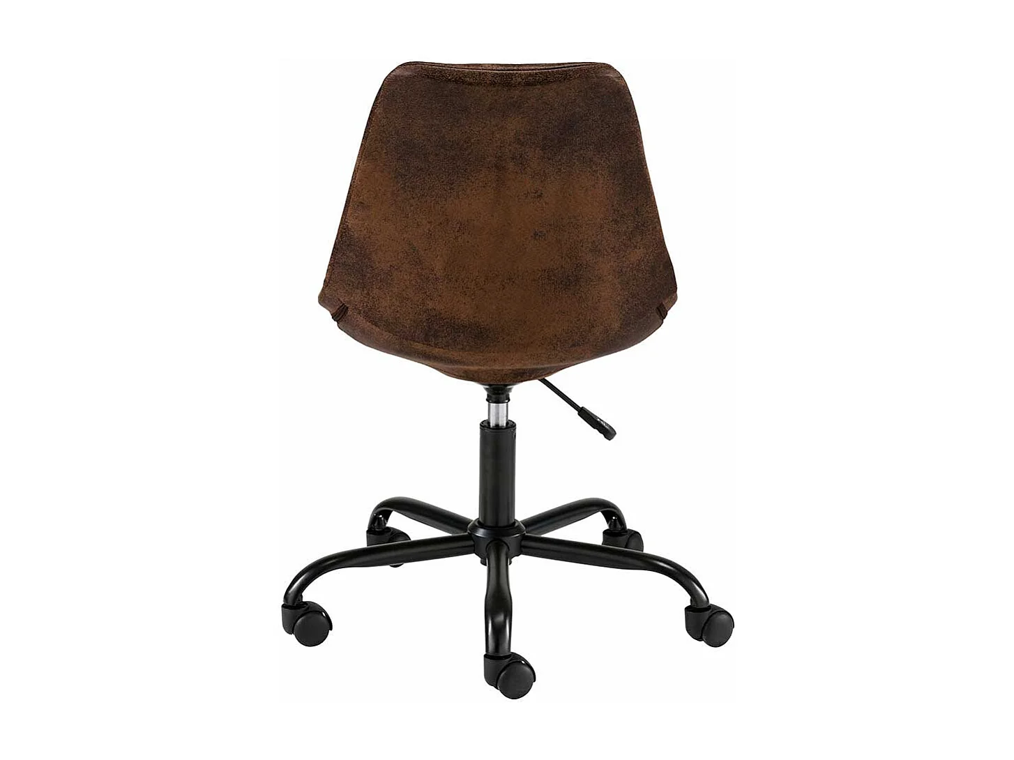 Schreibtischdrehstuhl in Braun Vintage und Schwarz Gestell aus Metall