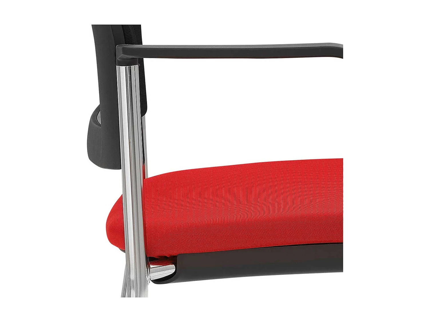 Stapelstuhl in Rot und Schwarz Armlehnen