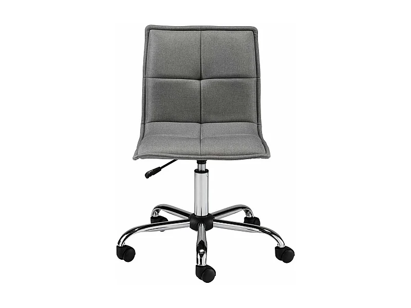 Schreibtischdrehstuhl in Grau und Chromfarben Webstoffbezug