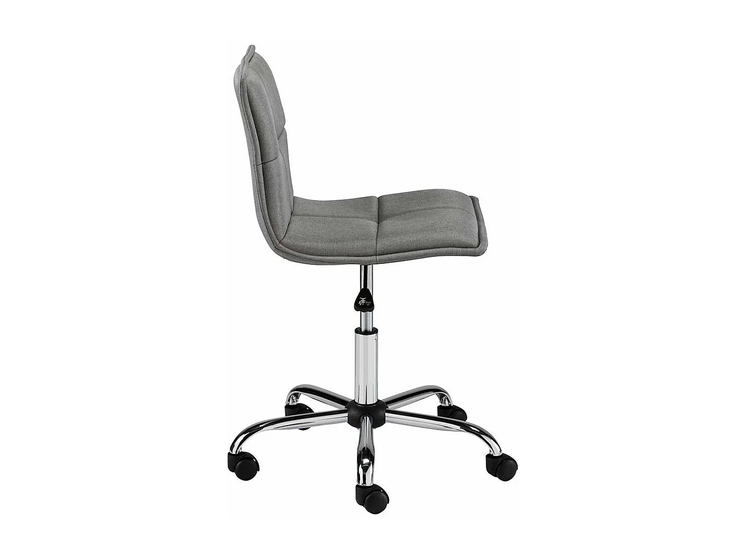 Schreibtischdrehstuhl in Grau und Chromfarben Webstoffbezug
