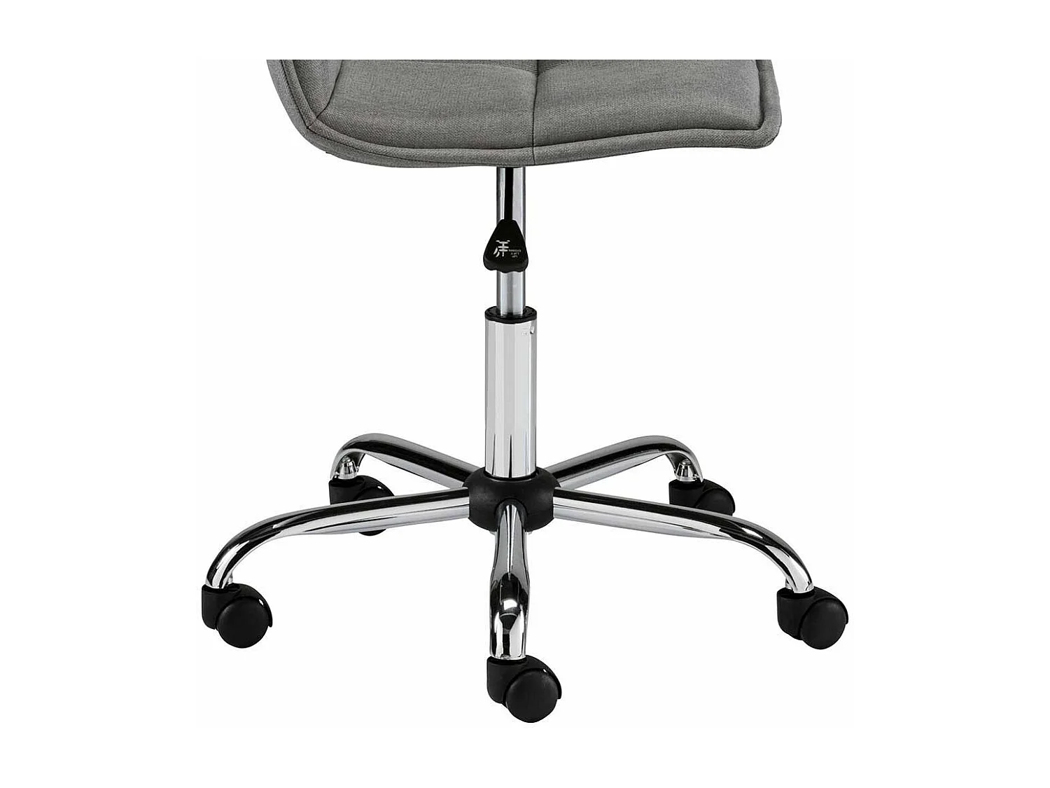 Schreibtischdrehstuhl in Grau und Chromfarben Webstoffbezug