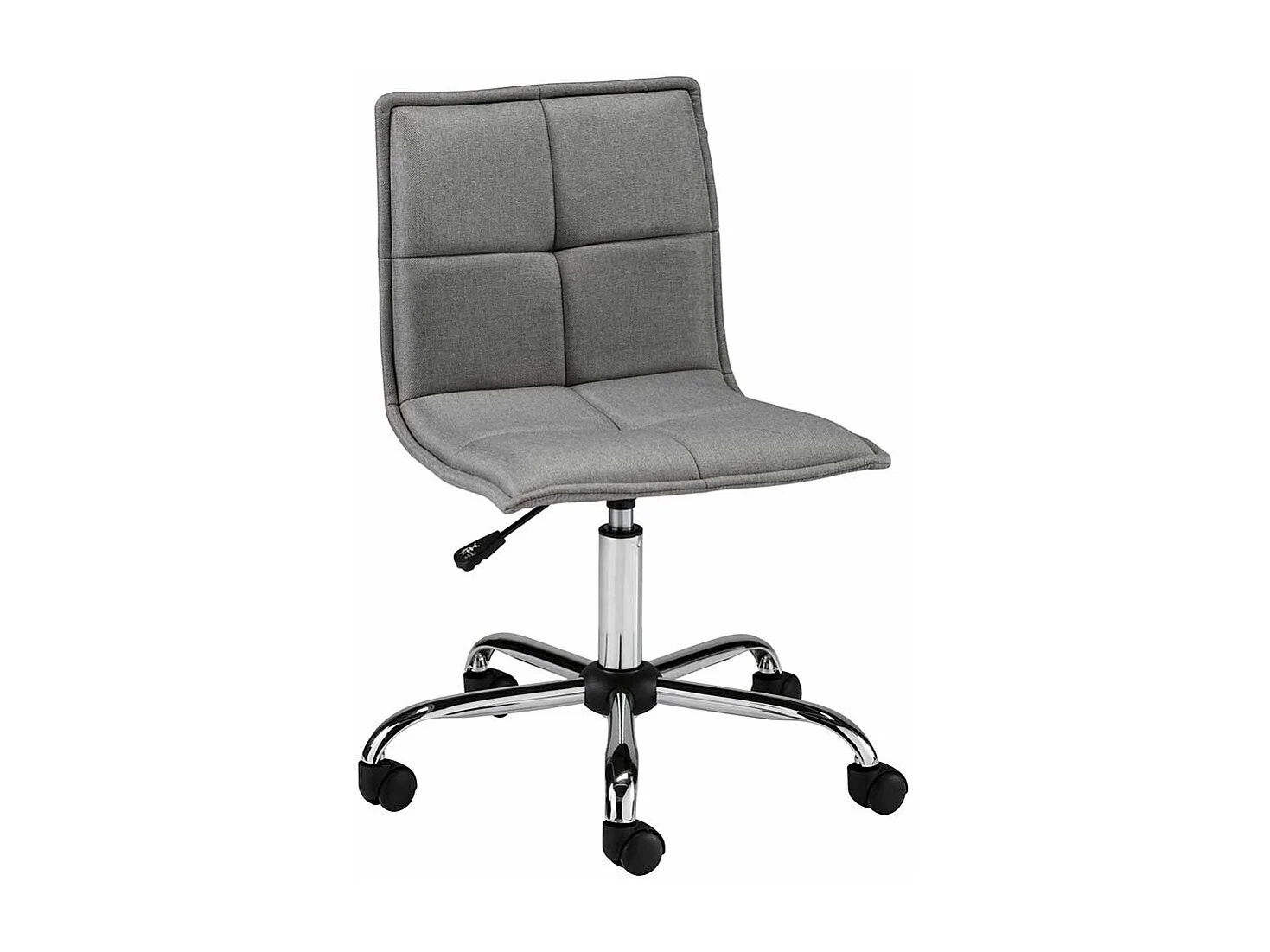 Schreibtischdrehstuhl in Grau und Chromfarben Webstoffbezug