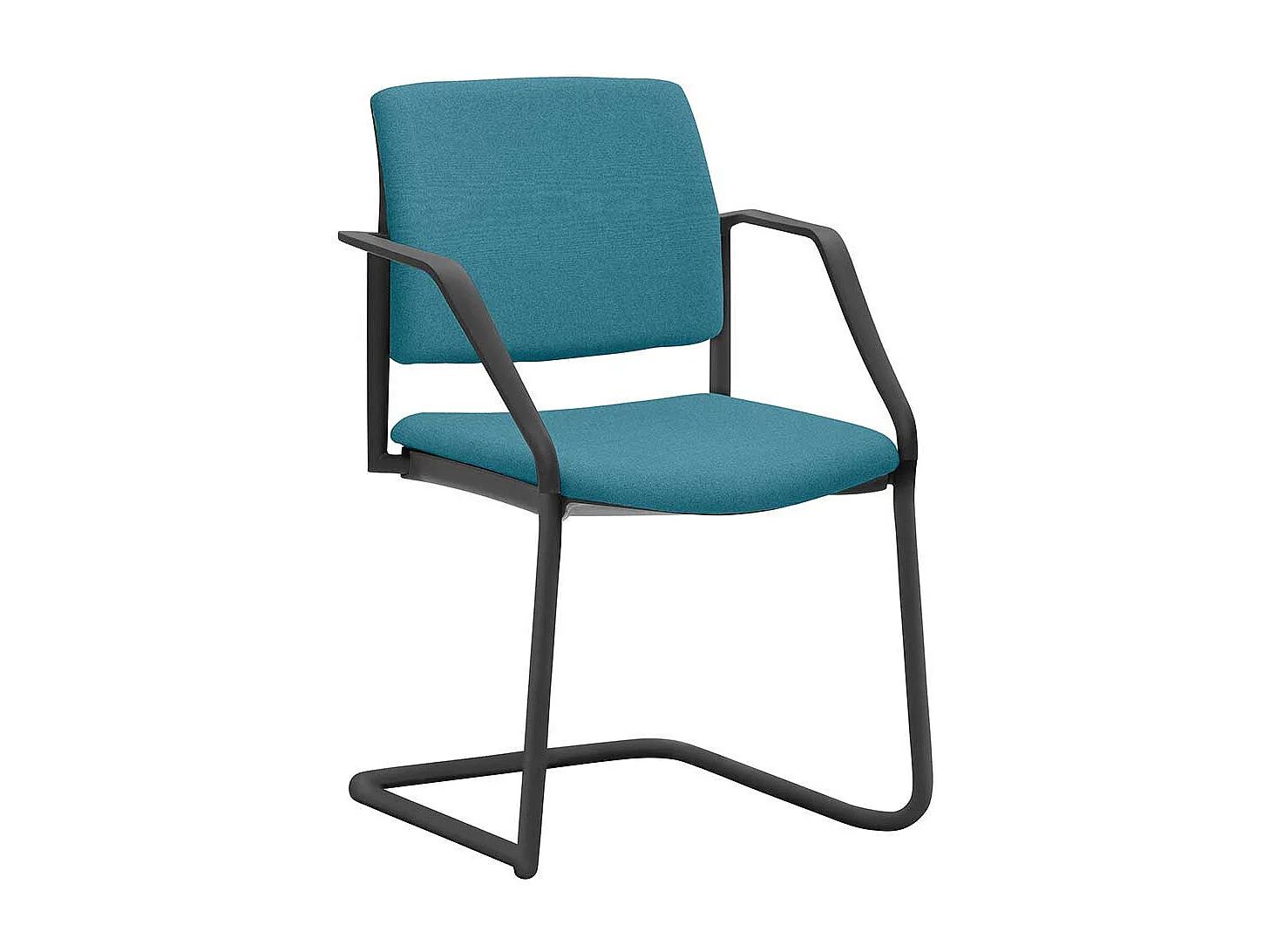 Freischwinger zum Stapeln objektgeeignet Türkis & Schwarz