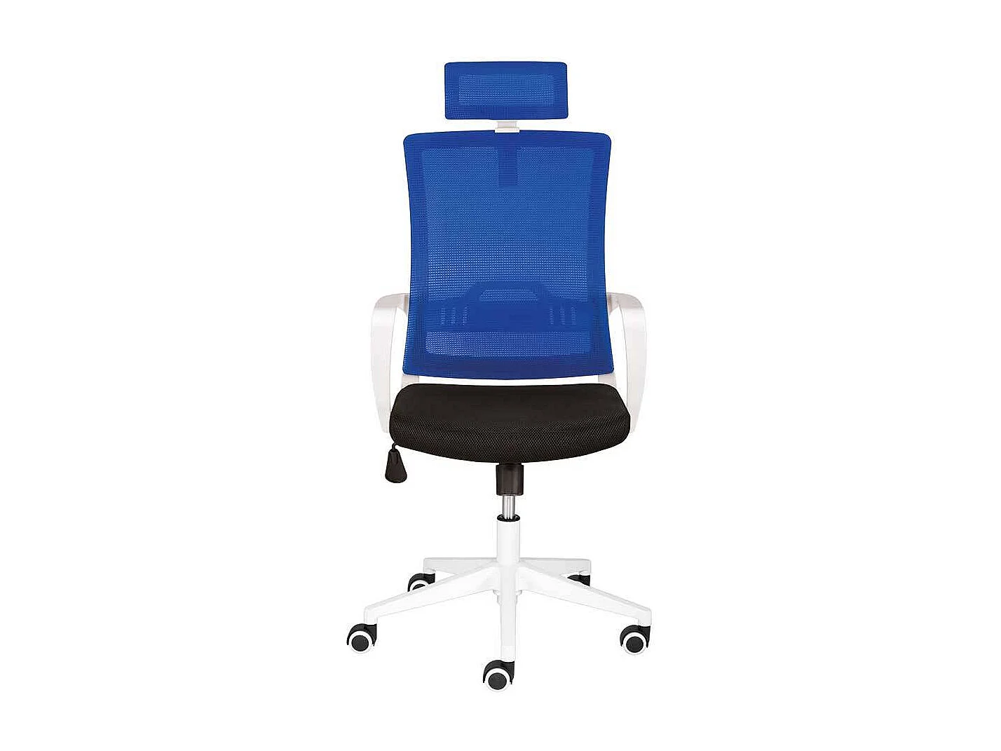 Schreibtischsessel in Blau und schwarz Lendenwirbelstütze