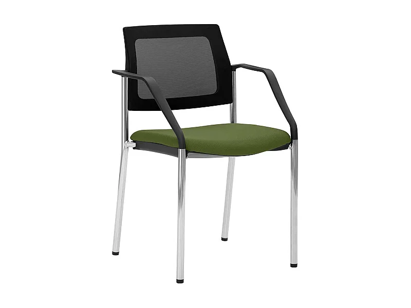 Stapelstuhl objektgeeignet Oliv Grün & Schwarz