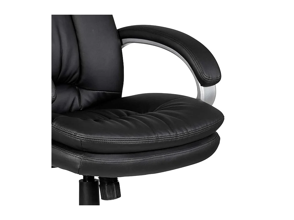 Schreibtischsessel in Schwarz und Silberfarben Kunstleder