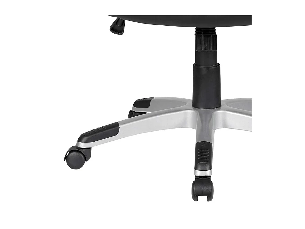 Schreibtischsessel in Schwarz und Silberfarben Kunstleder