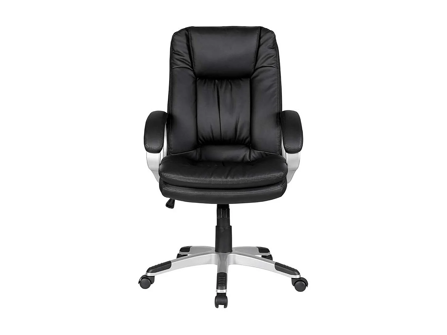 Schreibtischsessel in Schwarz und Silberfarben Kunstleder