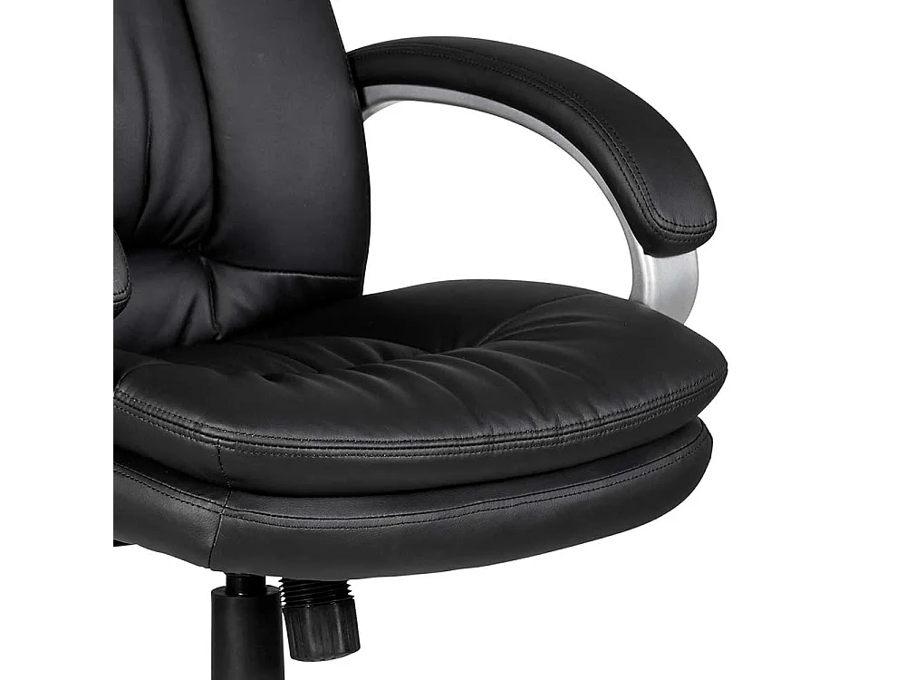 Schreibtischsessel in Schwarz und Silberfarben Kunstleder