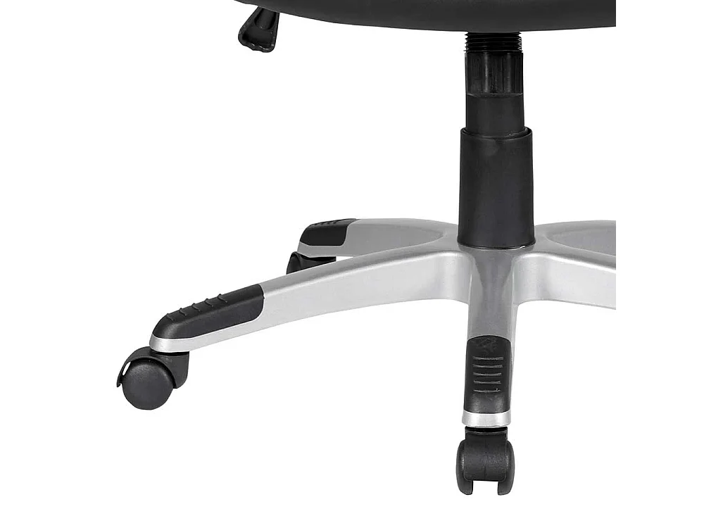 Schreibtischsessel in Schwarz und Silberfarben Kunstleder