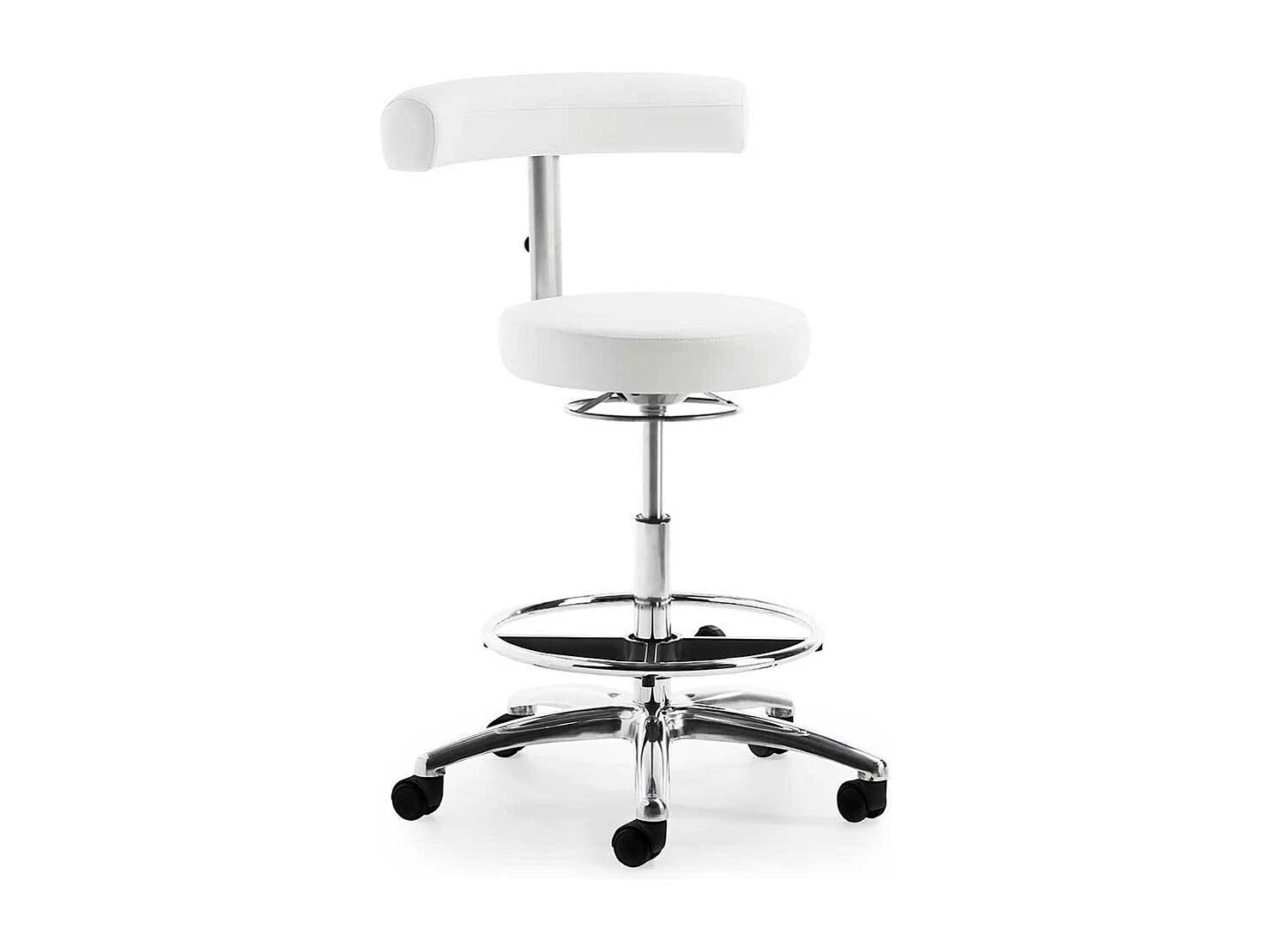 Moderner Drehstuhl durch Gasdruck höhenverstellbar Kunstleder und Metall