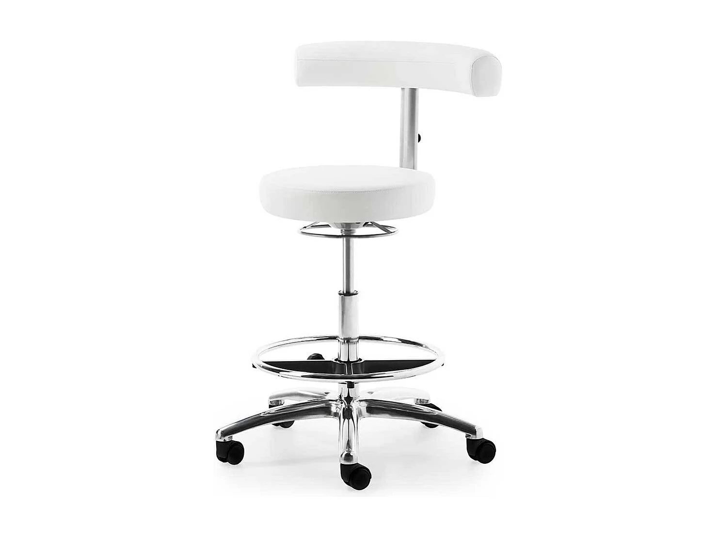 Moderner Drehstuhl durch Gasdruck höhenverstellbar Kunstleder und Metall