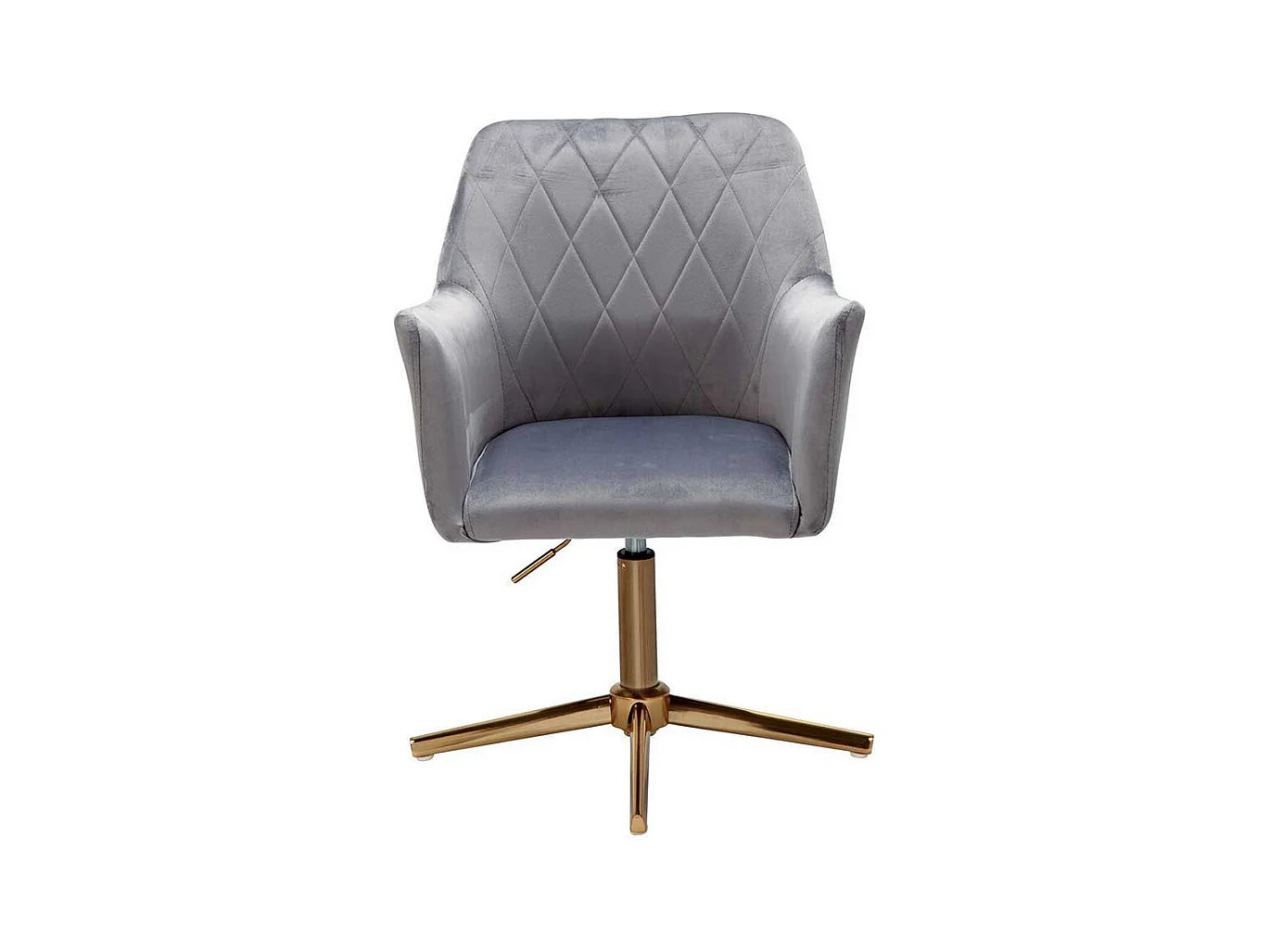 Schreibtischdrehstuhl in Grau und Goldfarben Gestell aus Metall