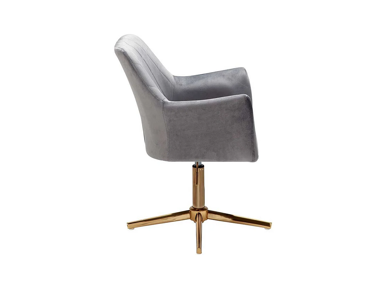 Schreibtischdrehstuhl in Grau und Goldfarben Gestell aus Metall