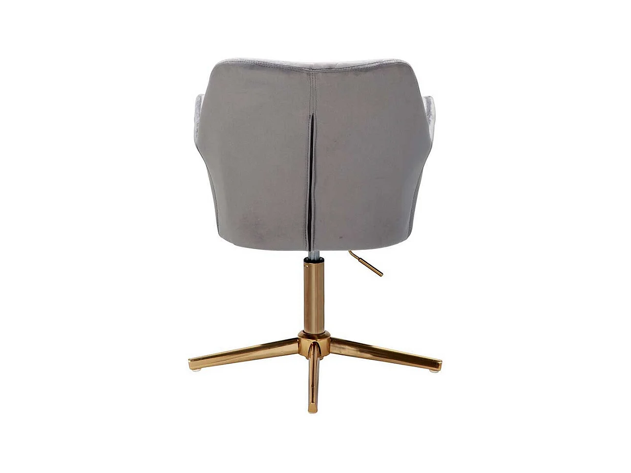 Schreibtischdrehstuhl in Grau und Goldfarben Gestell aus Metall