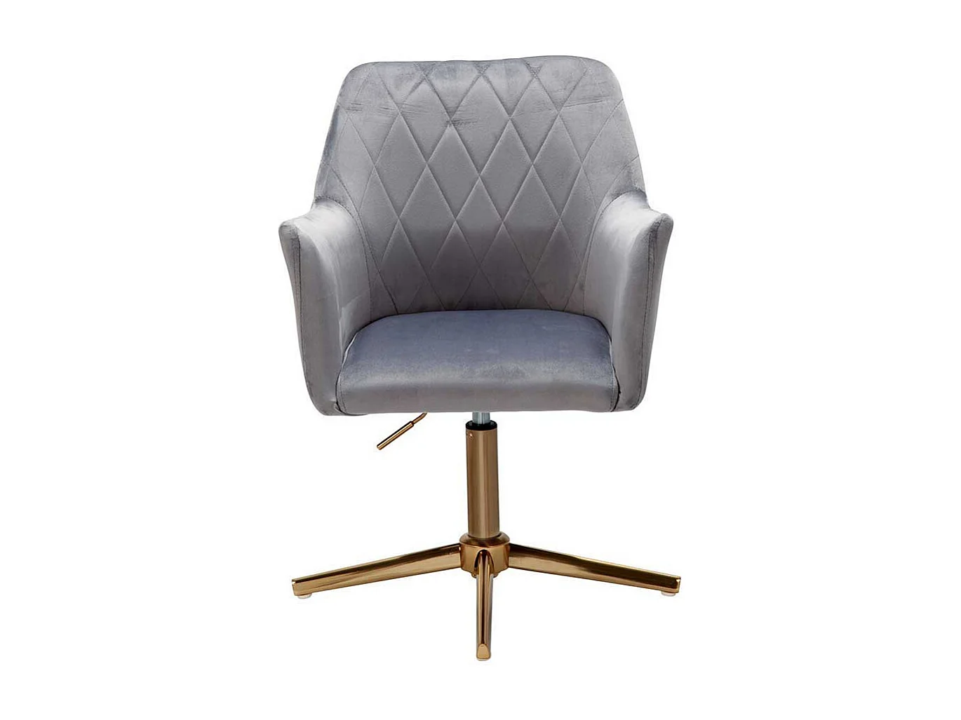 Schreibtischdrehstuhl in Grau und Goldfarben Gestell aus Metall