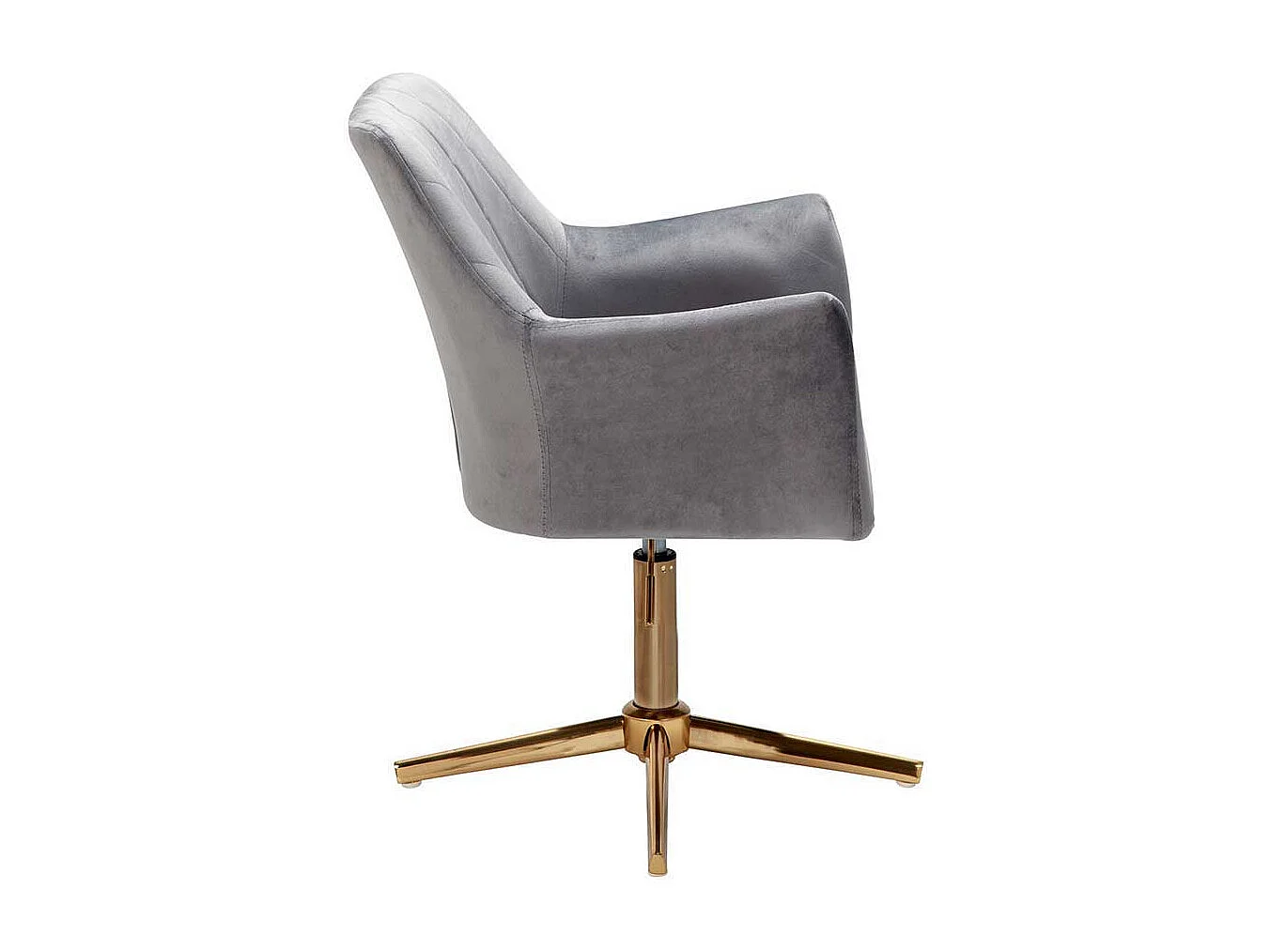 Schreibtischdrehstuhl in Grau und Goldfarben Gestell aus Metall