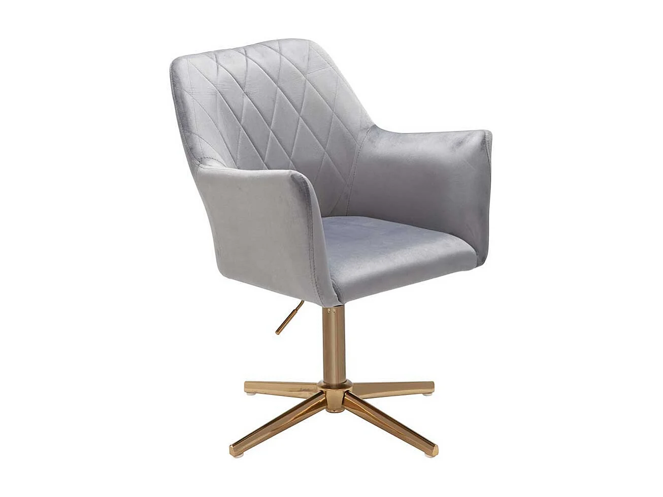 Schreibtischdrehstuhl in Grau und Goldfarben Gestell aus Metall