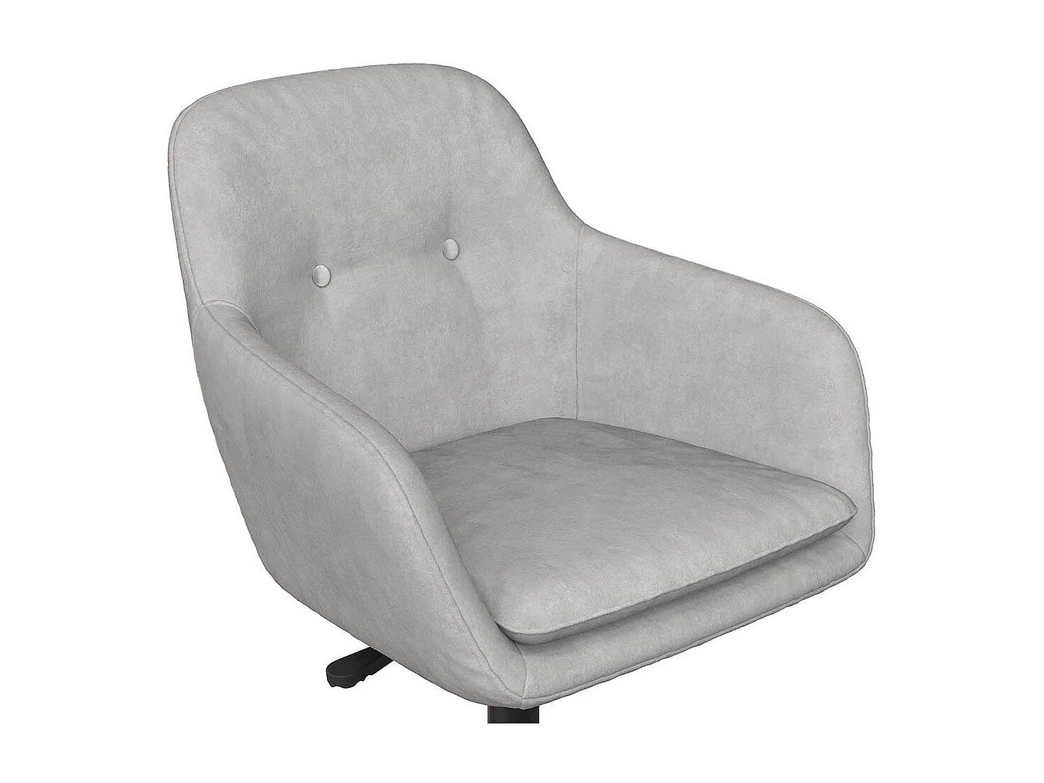 Schreibtischdrehstuhl Samt in Hellgrau und Schwarz höhenverstellbar