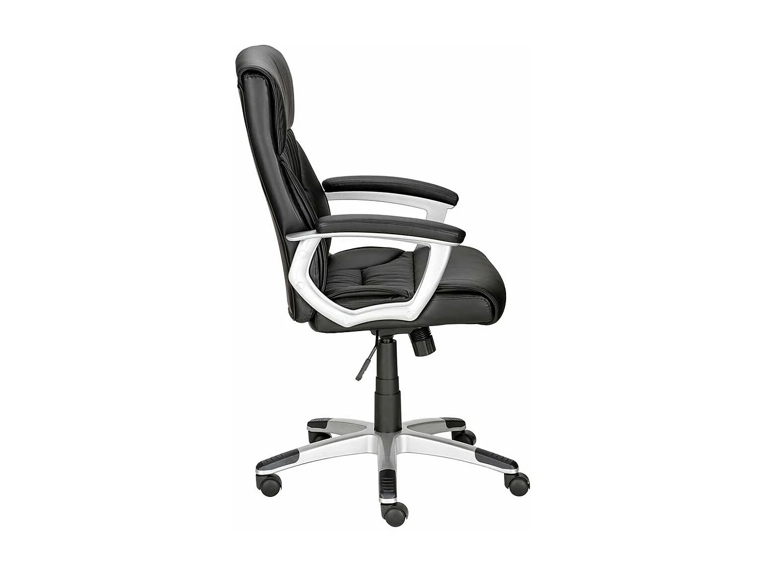 Bürosessel in Schwarz Kunstleder verstellbarer Lehne