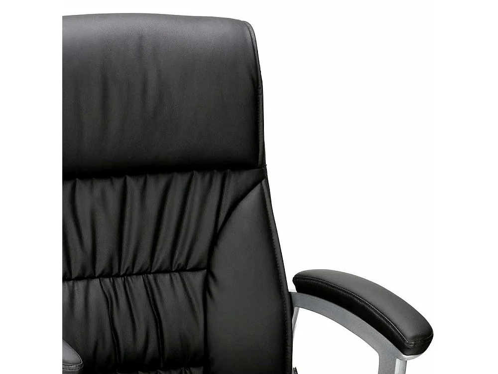 Bürosessel in Schwarz Kunstleder verstellbarer Lehne