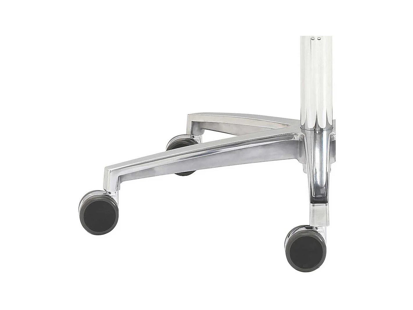 Schreibtischdrehstuhl in Schwarz Leder und Aluminium Made in Germany