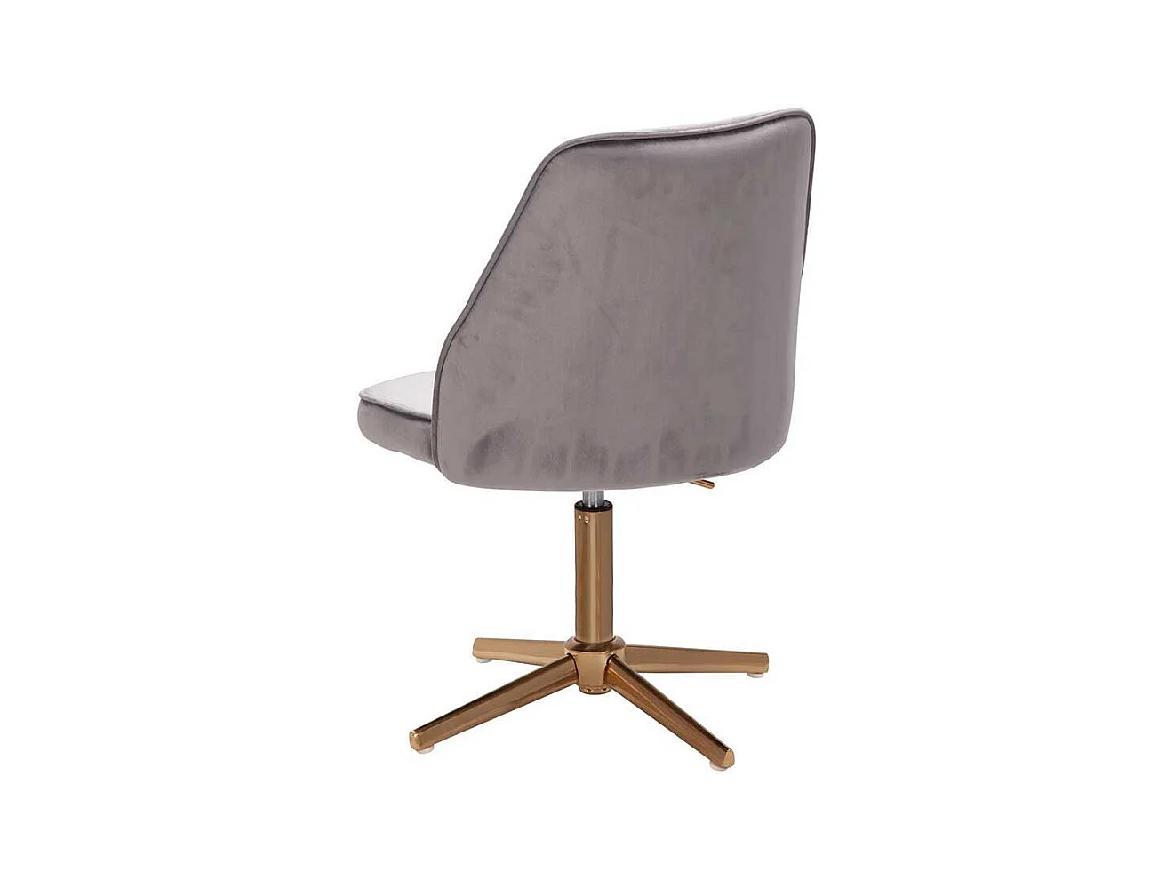 Schreibtischstuhl drehbar Samt in Grau und Goldfarben 60 cm breit