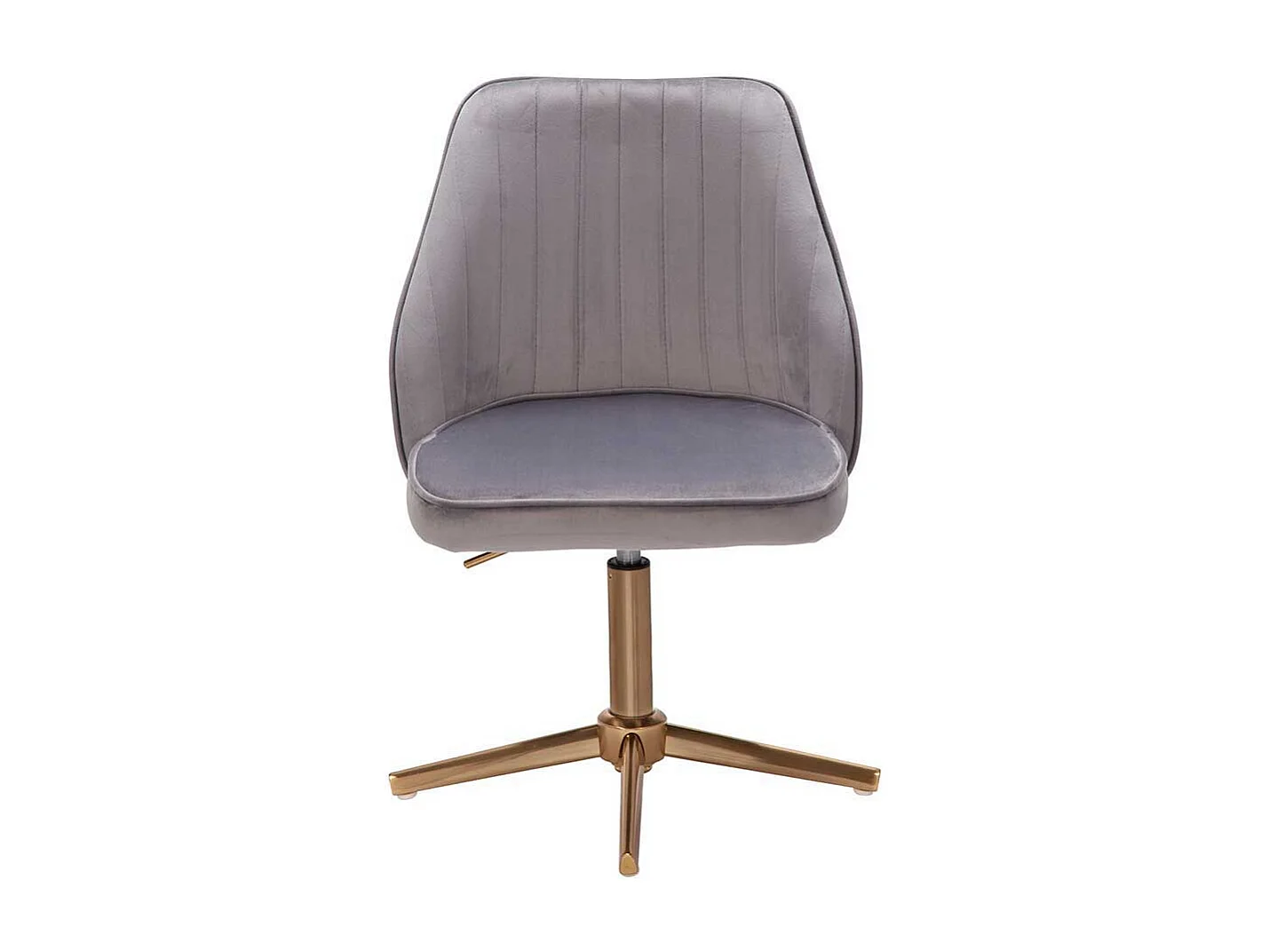 Schreibtischstuhl drehbar Samt in Grau und Goldfarben 60 cm breit