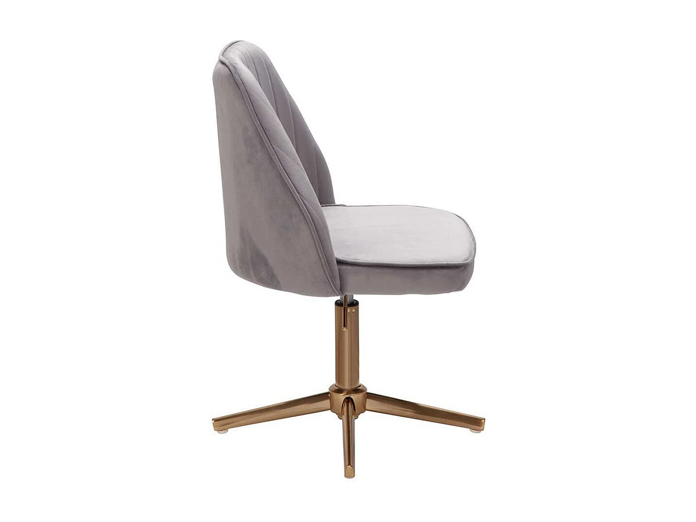Schreibtischstuhl drehbar Samt in Grau und Goldfarben 60 cm breit