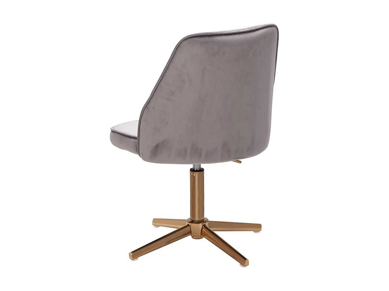 Schreibtischstuhl drehbar Samt in Grau und Goldfarben 60 cm breit