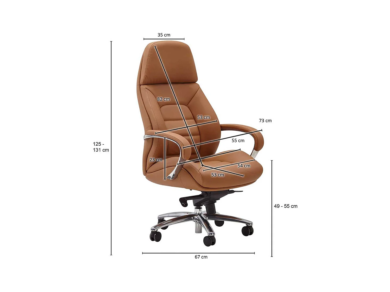 Ergonomischer Bürostuhl drehbar mit höhenverstellbarem Sitz hoher Lehne