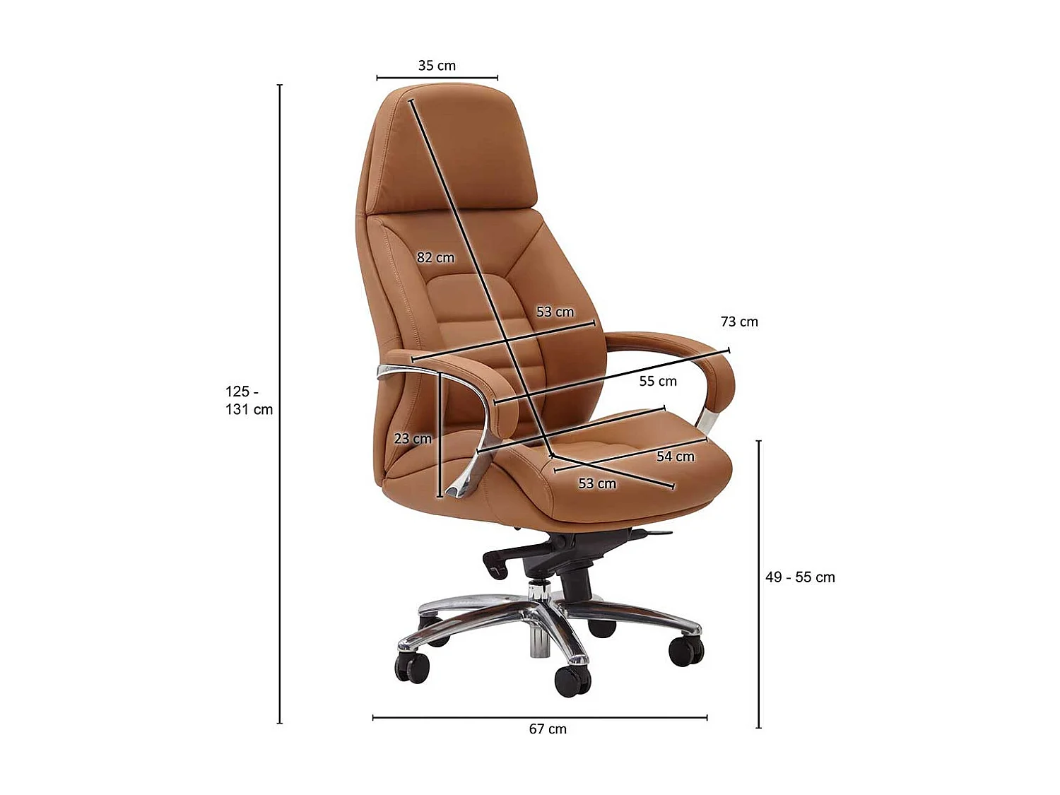 Ergonomischer Bürostuhl drehbar mit höhenverstellbarem Sitz hoher Lehne