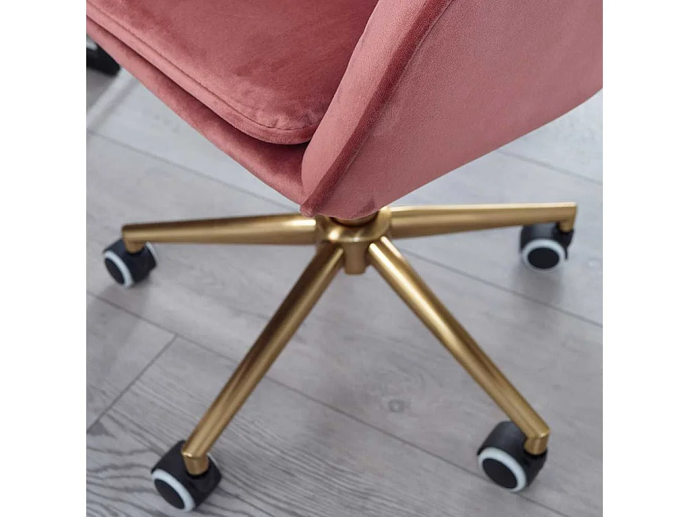 Samt Schreibtischstuhl in Altrosa Armlehnen