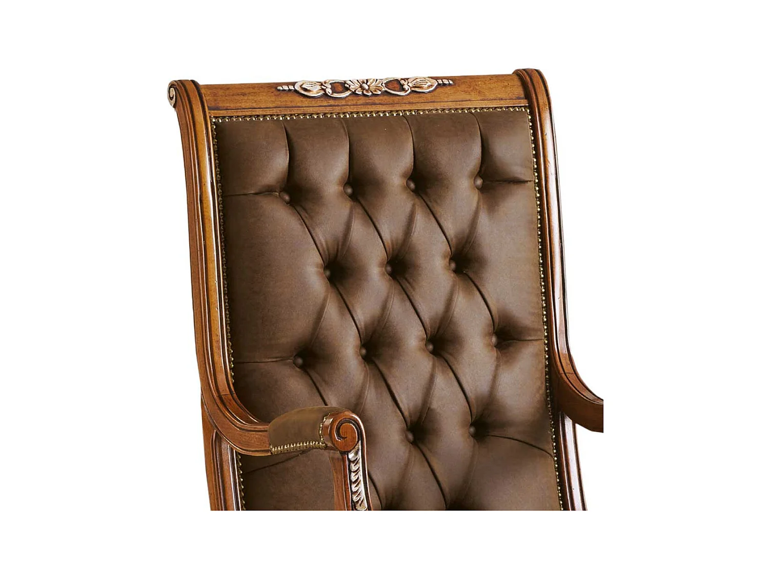 Chef Schreibtischsessel in italienischem Design Kunstleder und Holz